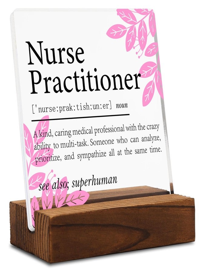 YODOCAMP Appreciation Gifts for Nurse Practitioner Clear Desk Decor Sign, Thank You Gifts for Nursing Students Graduation, Nurses Week NP Definition Office Desk Sign Plaque Gift for Birthday Christmas - Image 1